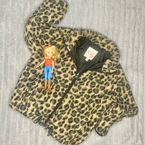 Gianni Bini Girls Cheetah print Faux Fur Jacket Size: 6